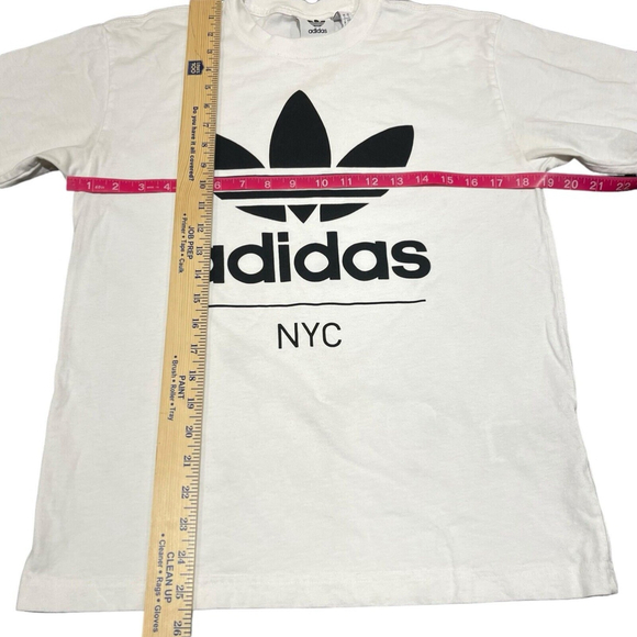 Adidias | NYC Men's T-Shirt Short Sleeve Crew Neck Shirt Top Tee White Small EUC - Picture 5 of 5